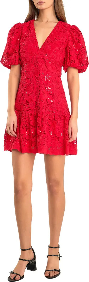 Sequin Lace Fit & Flare Minidress | Nordstrom