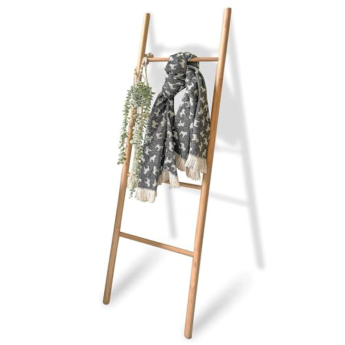 Blanket Ladders for the Living Room, 5.4 Ft, Blanket Ladder Wood, Quilt Ladder, Decorative Ladder, Ladder Blanket Holder, Farmhouse Ladder, Bathroom Ladder, Natural | Amazon (US)