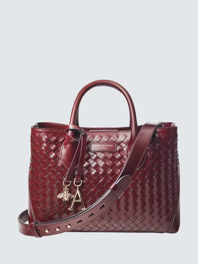 Aspinal of London Slot Weave Leather London Midi Tote Bag | John Lewis (UK)