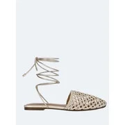 Free Assembly Women's Woven Wrap Slide Flats | Walmart (US)