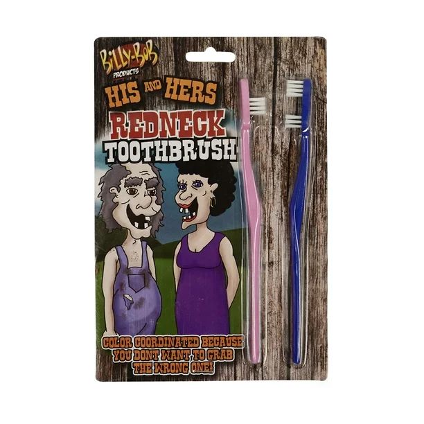 His Hers Hillbilly Toothbrush Set Funny Novelty Redneck Prank Party Favor Dentist Gag Gift - Walm... | Walmart (US)