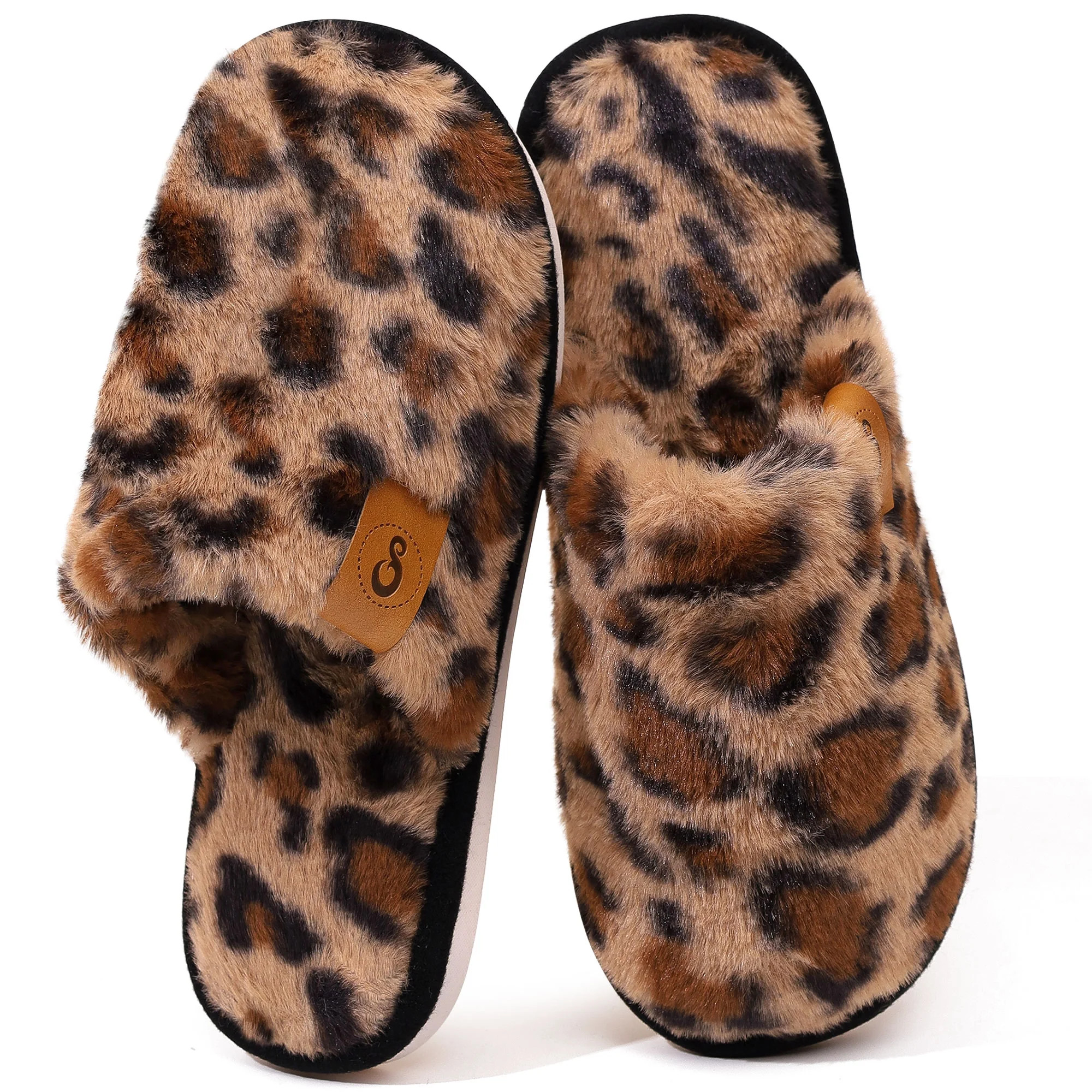 Ecetana Women's Fuzzy Slippers Indoor Cozy Soft Memory Foam Slip On House Shoes for Women | Walmart (US)