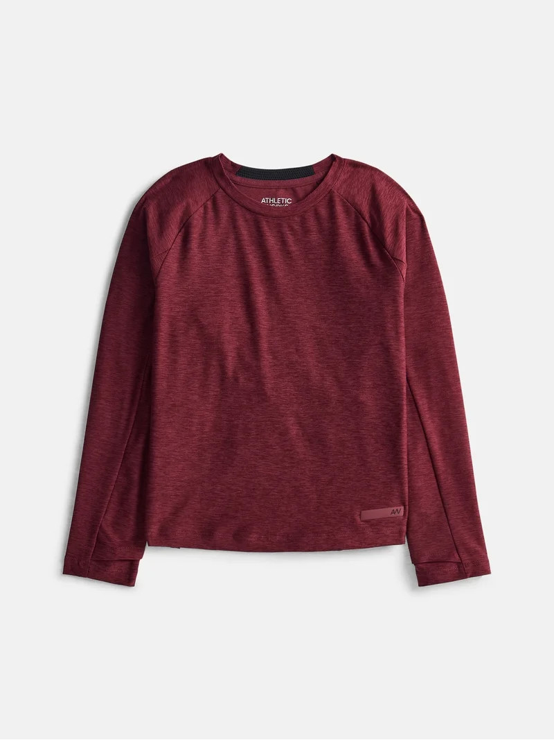 Athletic Work Boys ButterCore Tee with Long Sleeves, Sizes 4-18 | Walmart (US)