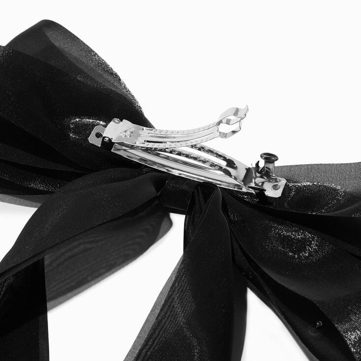Black Pearlized Triple Hair Bow Clip | Claire's (UK)
