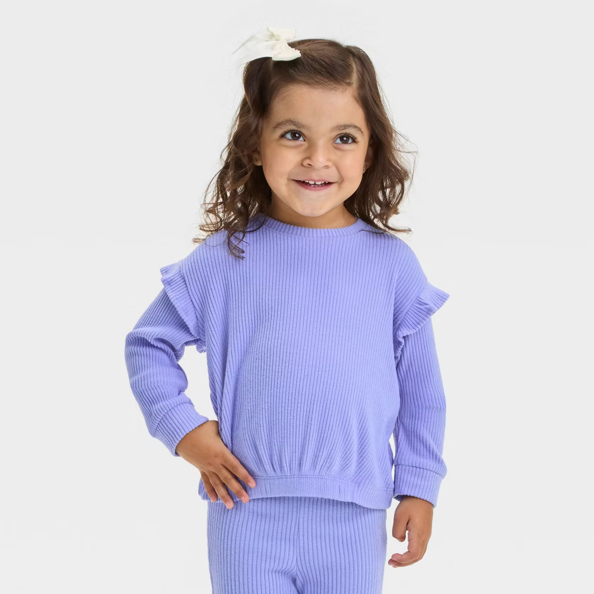 Toddler Girls' Long Sleeve Cozy Rib T-Shirt - Cat & Jack™ | Target