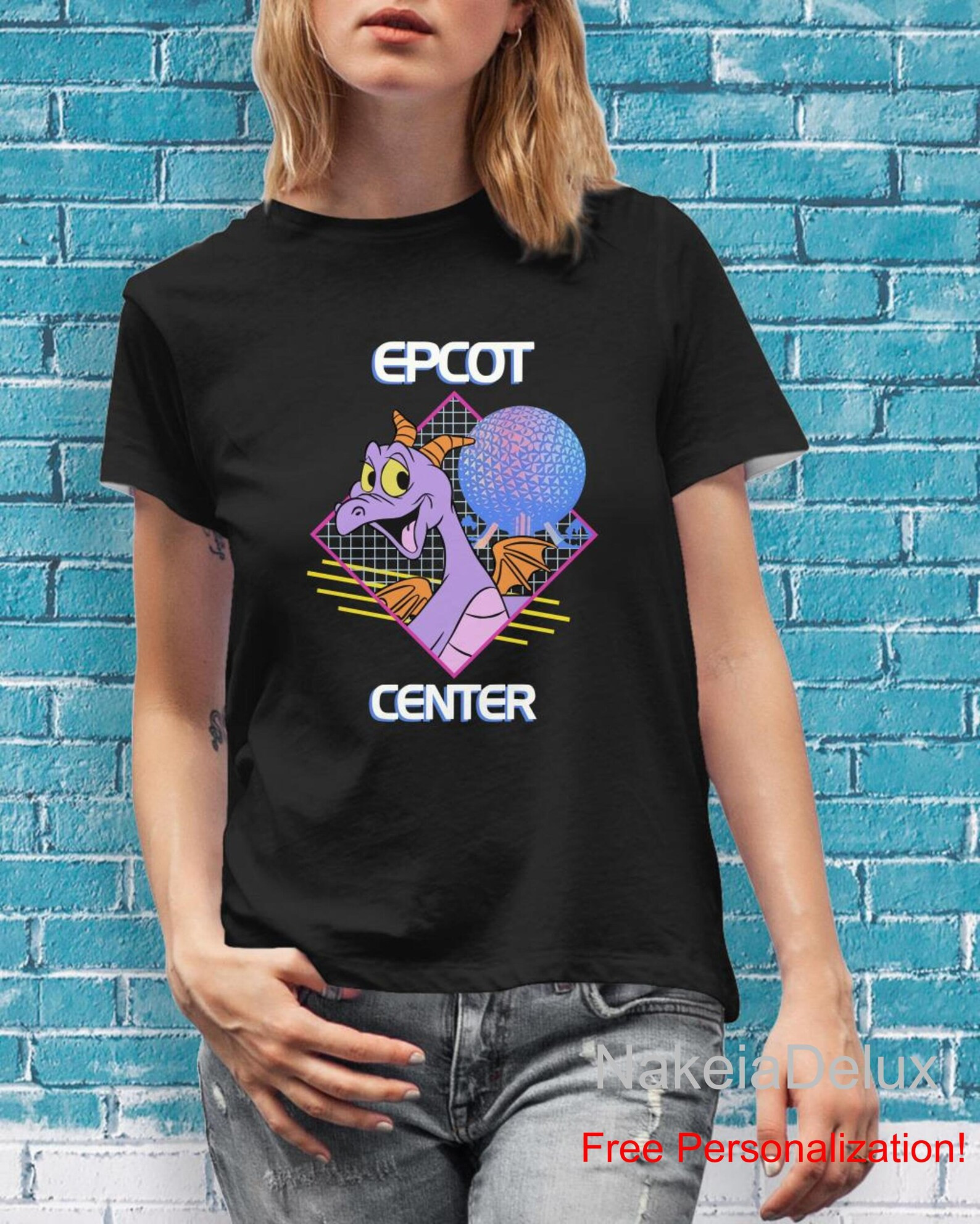 80's EPCOT Center Figment Spaceship Earth Unisex Softstyle | Etsy | Etsy (US)