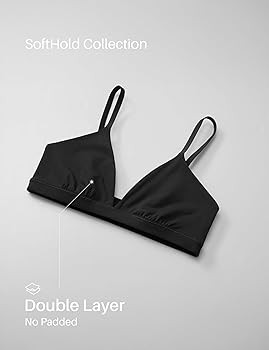 CRZ YOGA Softhold Womens Double Lined Triangle Bralette - Adjustable Straps Unlined Wireless Cami... | Amazon (US)