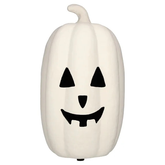 Paper Mache Jack-o'-Lantern Decoration, White, 12.5", Halloween by Way To Celebrate | Walmart (US)