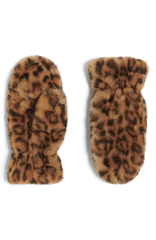 Apparis Coco Leopard Faux Fur Gloves at Nordstrom | Nordstrom