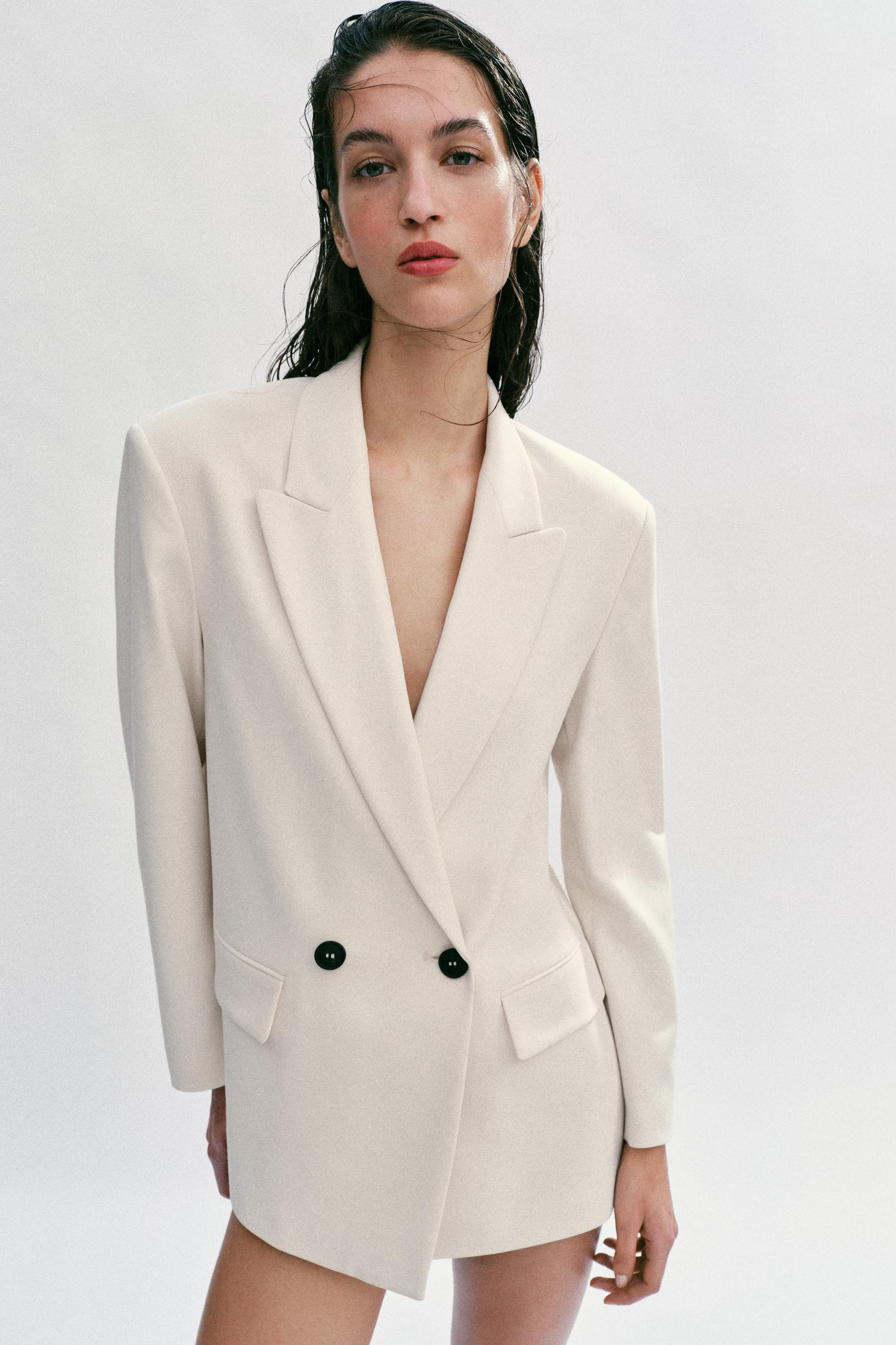 SHORT BLAZER WITH SHOULDER PADS | Zara US