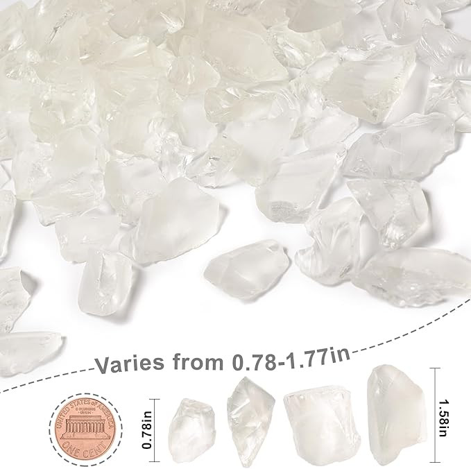 Versatile Frosted Sea Glass Block - 1LB White Vase fillers, Aquarium Gravels, Sea Glass Decor, Id... | Amazon (US)