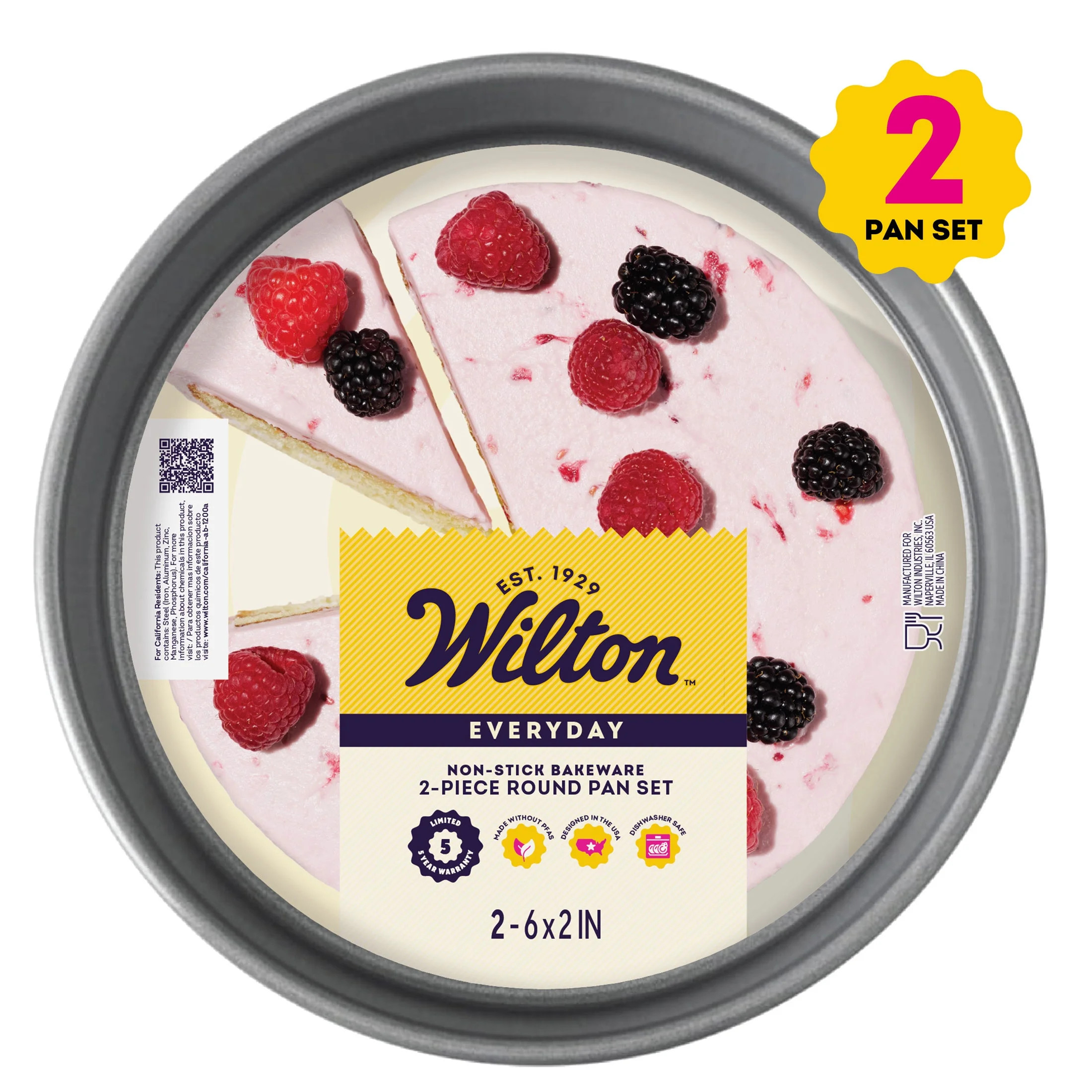 Wilton Everyday Non-Stick Bakeware Round Cake Pans, 6-Inch Layer Cake Pans, 2 Piece Set, Packagin... | Walmart (US)