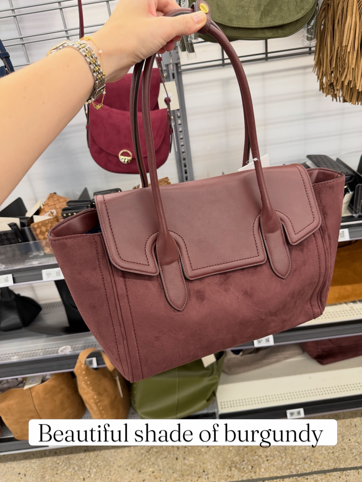 Walmart handbag, good size, not super rigid, two colorways. #walmartfashion