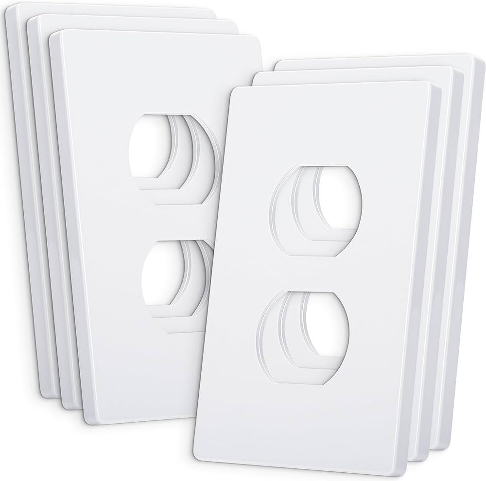 Bates- Screwless Duplex Wall Plate, 6 Pack, White Outlet Covers Wall Plate, Screwless Wall Plate ... | Amazon (US)