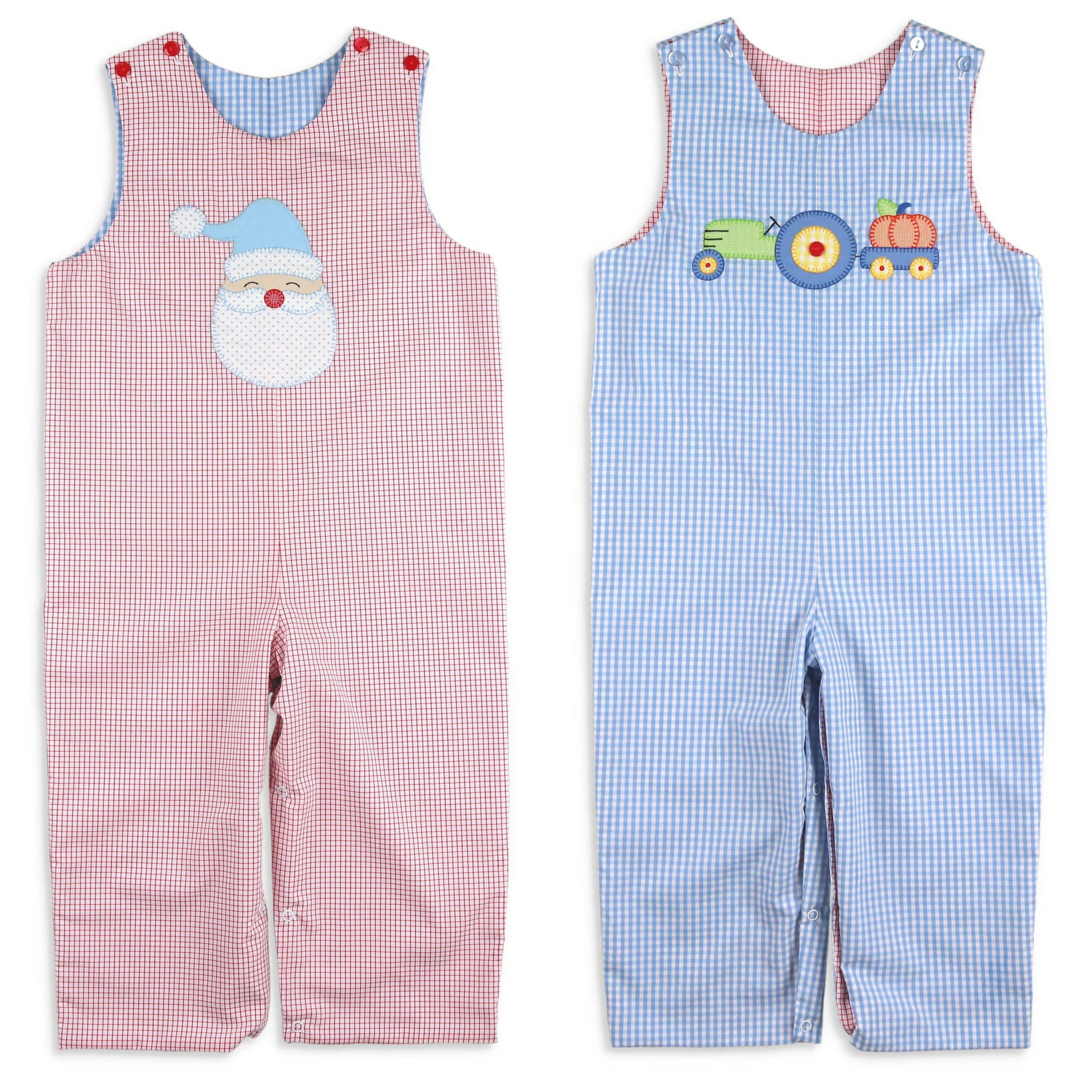 Boys Reversible Longall-Jolly Santa / Harvest Haul - Shrimp and Grits Kids | Shrimp and Grits Kids