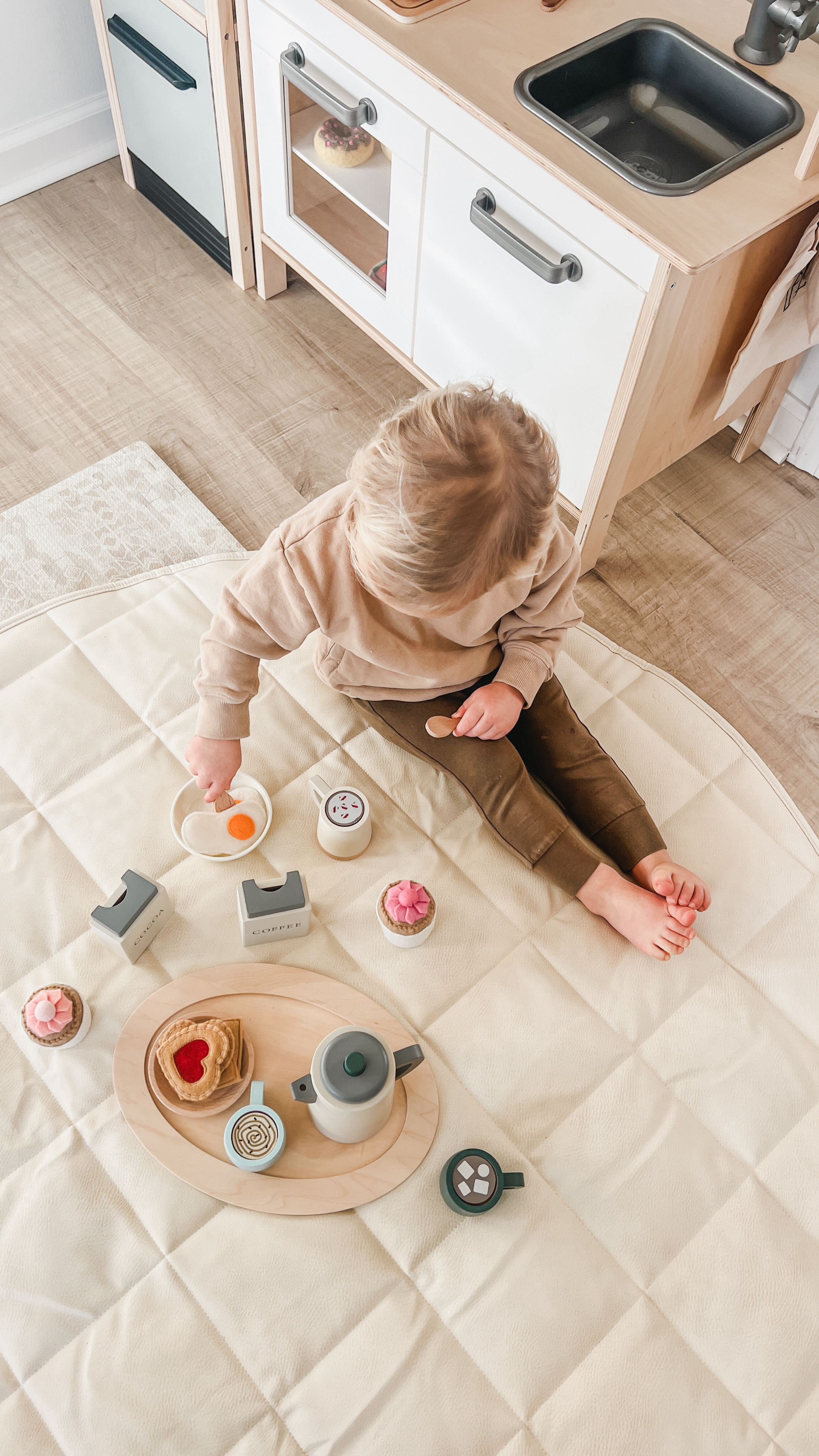 Playing pretend with my little love. Play mat is Rylie Pea & Co 🫶🏻

Play kitchen, IKEA DIY, play mat

#LTKFamily #LTKBump #LTKKids