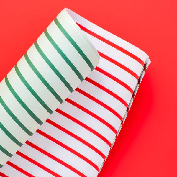Red & White/Green & Mint Double Sided Gift Wrap | Joy Creative Shop