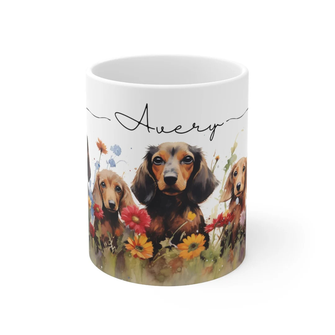 Custom Dachshund Coffee Mug, Personalized Dachshund Mug, Gift for Dachshund Owner, Dachshund Mom ... | Etsy (US)