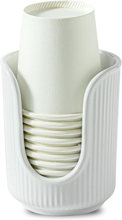Dobbyby Ceramic Bathroom Cup Dispenser with Stylish Vertical Stripes - Disposable Mouthwash Cup H... | Amazon (US)