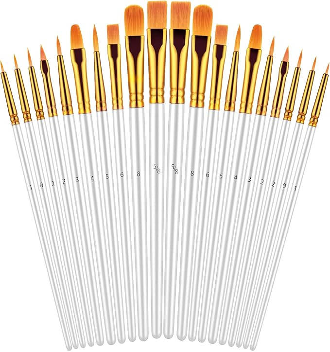 Paint Brushes Set, 20 Pcs Paint Brushes for Acrylic Painting, Oil Watercolor Acrylic Paint Brush,... | Amazon (US)