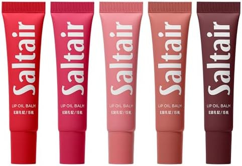 Saltair Hydrating Lip Oil Balm, Clear and Tinted Lip Gloss, Essentials Shades 5-Pack. Moisturizin... | Amazon (US)