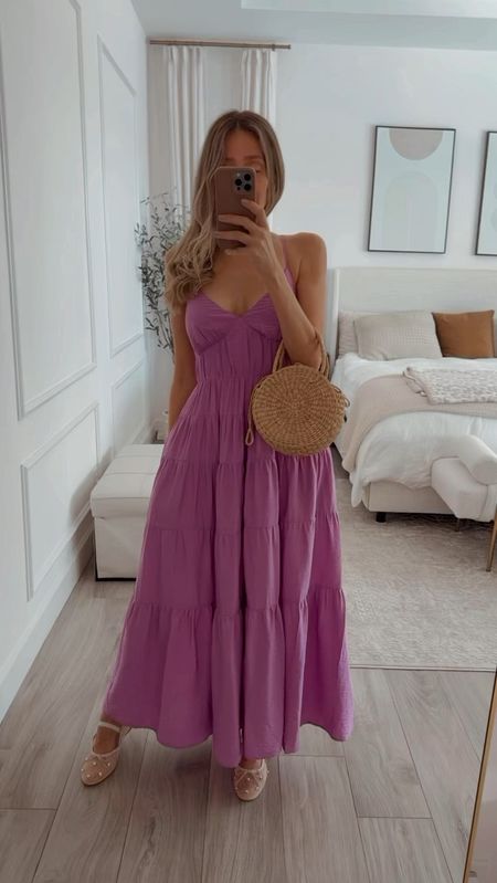 Gorgeous and feminine spring dress 
This shade of purple is gorgeous.
It’s not see-through at all. It runs to sizes a size small. 

#LTKstyletip #LTKitbag #LTKshoecrush