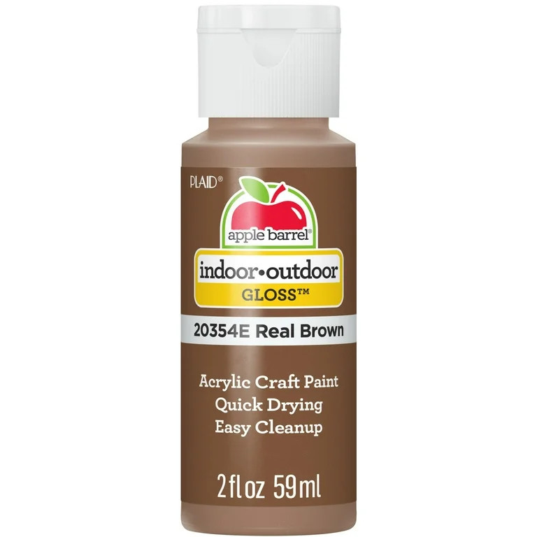 Apple Barrel Acrylic Craft Paint, Gloss Finish, Real Brown, 2 fl oz | Walmart (US)