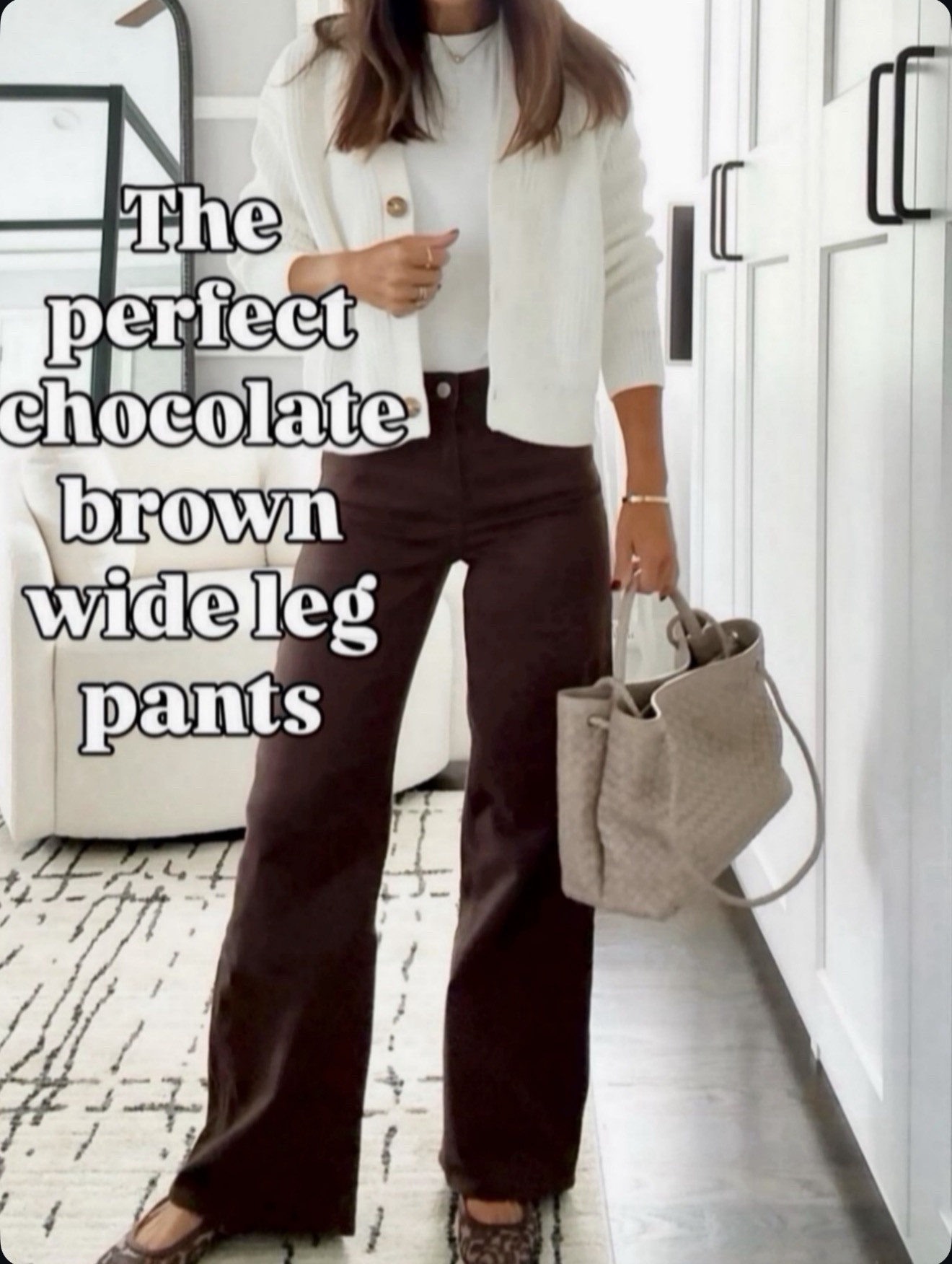 Back in stock The perfect chocolate brown wide-leg pants. Flattering, comfy, and easy to dress up or down. Wearing size 26  

#LTKOver40 #LTKHoliday #LTKGiftGuide