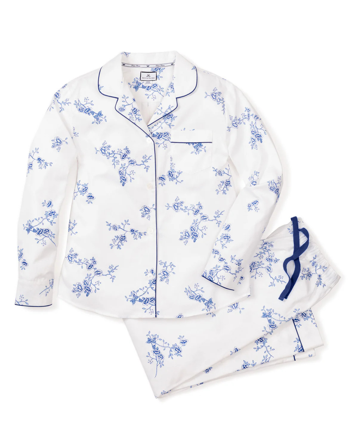 Women's Indigo Floral Pajama Set | Over The Moon