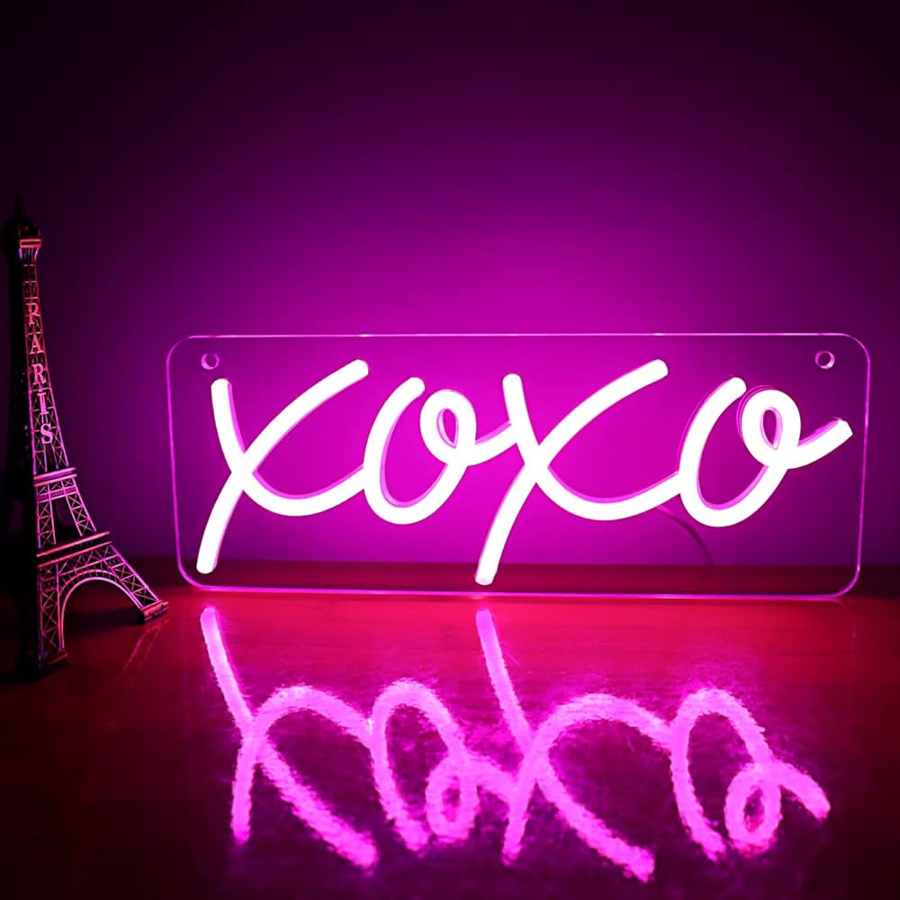 XOXO LED Neon Sign Night Neon Lights for Bedroom Decor Wall Decor Preppy Room Decor Bar Pub Club ... | Amazon (US)