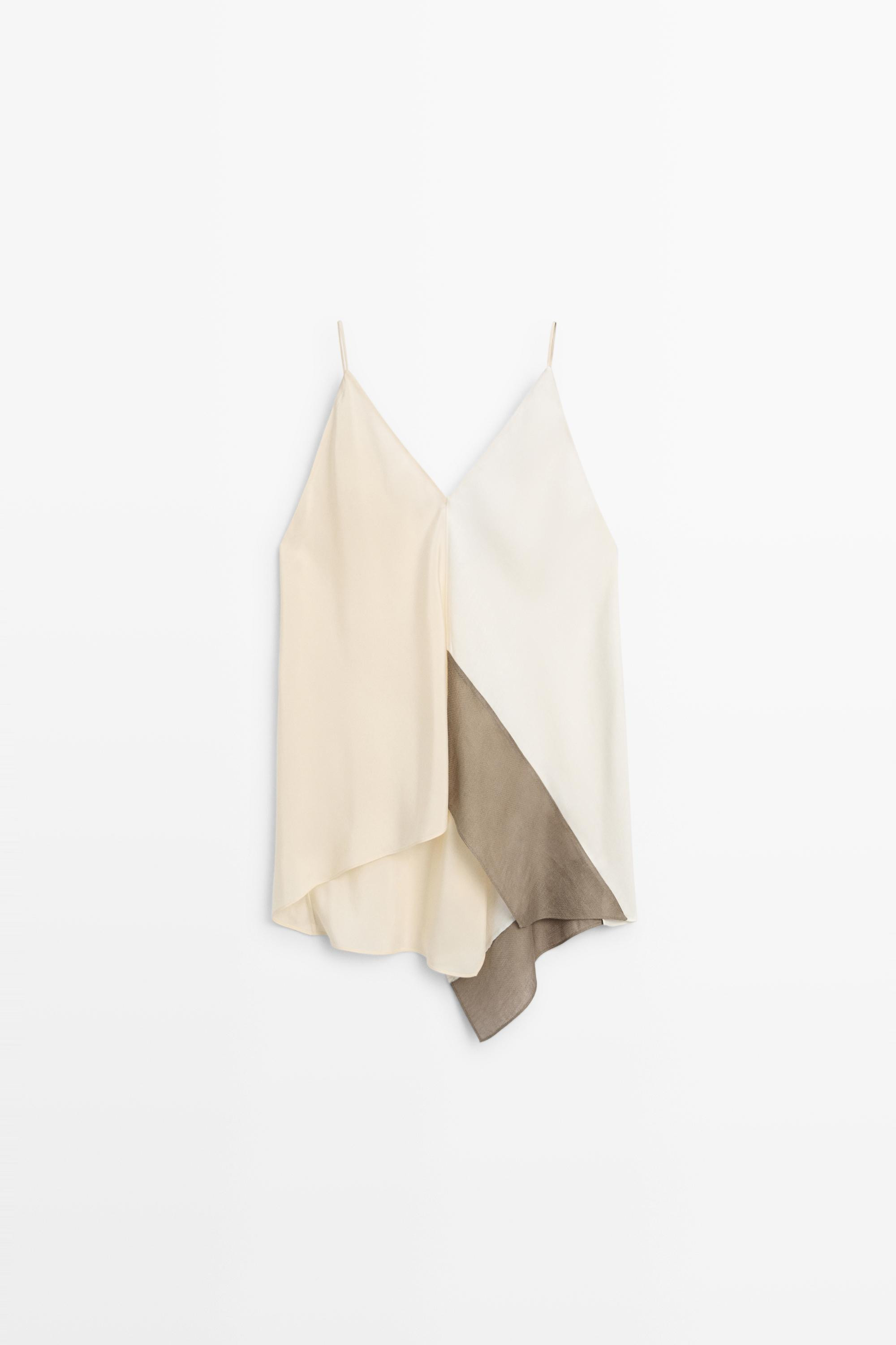 Asymmetric strappy flowing top | Massimo Dutti US