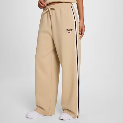 Champion Women's Wide Leg Track Pants - Tan S | Target