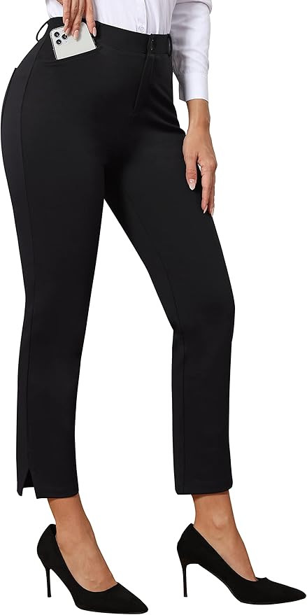 PUWEER Capri Pants for Women Dressy Business Casual Stretchy Slim Straight Women’s Dress Pants ... | Amazon (US)