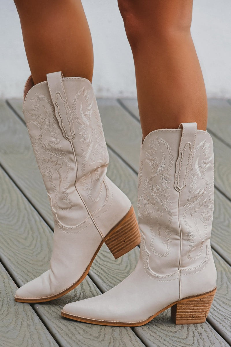 Walk All Over You Boots: Ivory | Shophopes