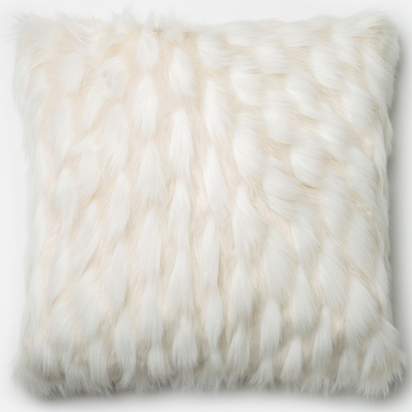 Faux-fur White Textured 22-inch Throw Pillow or Pillow Cover | Bed Bath & Beyond
