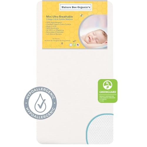 Nature Bee Organic's Breathable 2-Stage Mini Crib & Toddler Mattress I 100% Breathable I GreenGuard Gold Certified I 100% Hypoallergenic | Amazon (US)