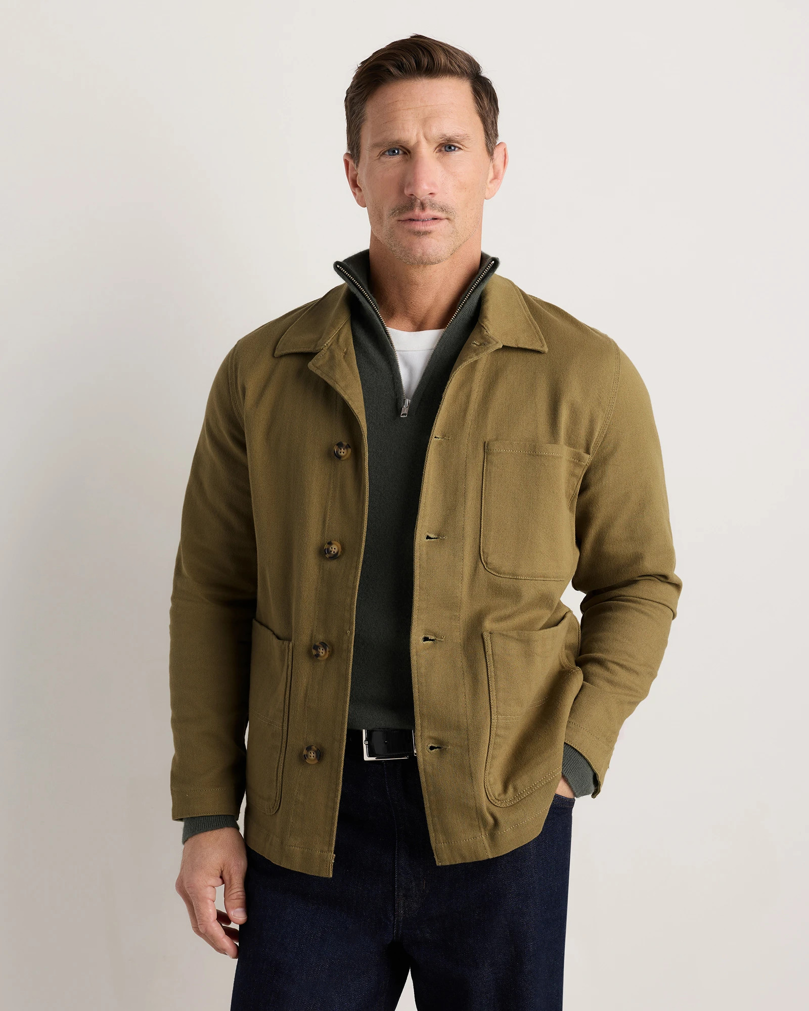 Quince | Men's Organic Comfort Stretch Chore Jacket in Tobacco, Size XXL, Organic Cotton | Quince
