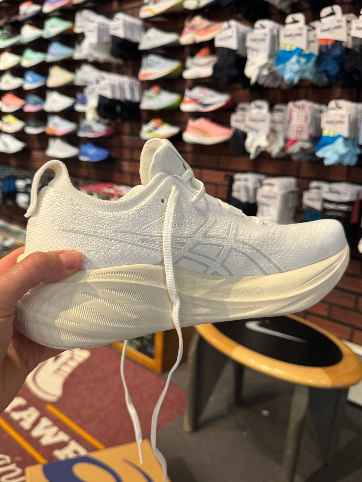 ASICS Gel Nimbus 26 is one of my favorites from my try on session because it this shoe hugs your foot- it’s meant to feel like a sock.

Size up a full size of your normal shoe size. Or .5 size from your sneaker size. (I wear a 9 in shoes, a 9.5 in sneakers and a 10 in running shoes, including these). 

#LTKshoecrush #LTKfitness #LTKActive