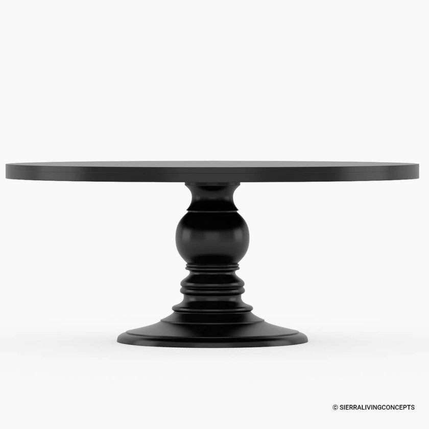 Nottingham Solid Wood Black Round Dining Table | Sierra Living Concepts