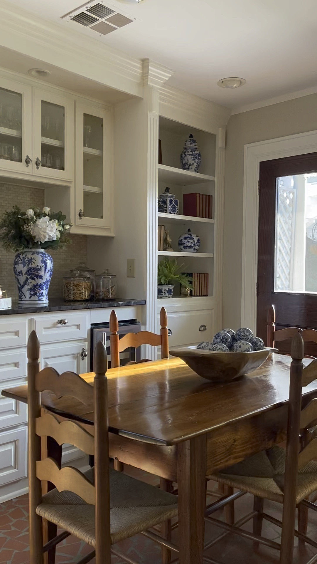 So grateful that the sun has continued to shine for several days now. It casts its warm glow on everything it touches. Not much has changed in this area but I did switch out the centerpiece, bringing back my dough bowl filled chinoiserie blue and white ceramic balls. I had been looking for them everywhere for the past week. Come to find out they were sitting in our bathroom, right in front of me the whole time. 🤦🏼‍♀️ 


#LTKhome #LTKVideo #LTKstyletip