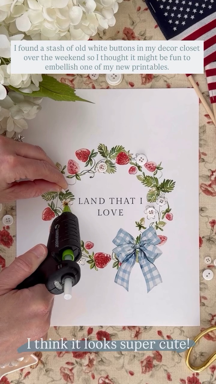 I think it looks super cute! I found a stash of old white buttons in my decor closet over the weekend so I thought it might be fun to embellish one of my new printables.

#LTKHome