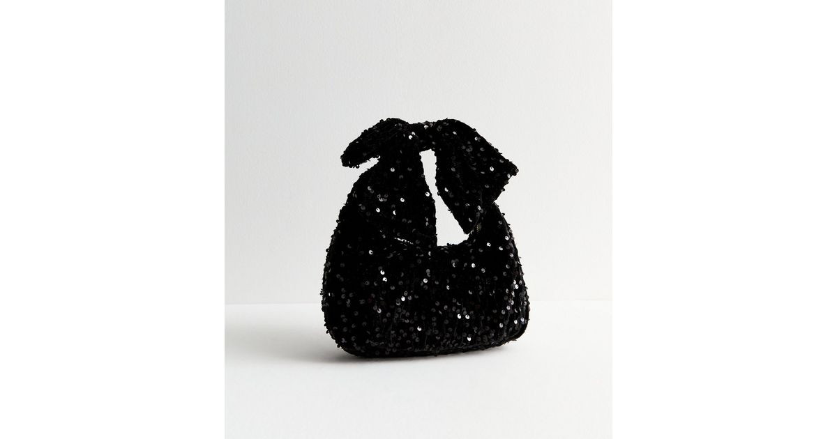 Black Bow Sequin Mini Bag  | New Look | New Look (UK)