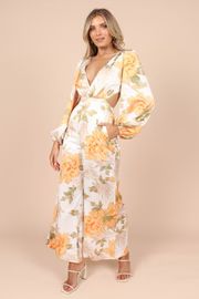 Taylor Long Sleeve Jumpsuit - Yellow Multi Floral | Petal & Pup (US)