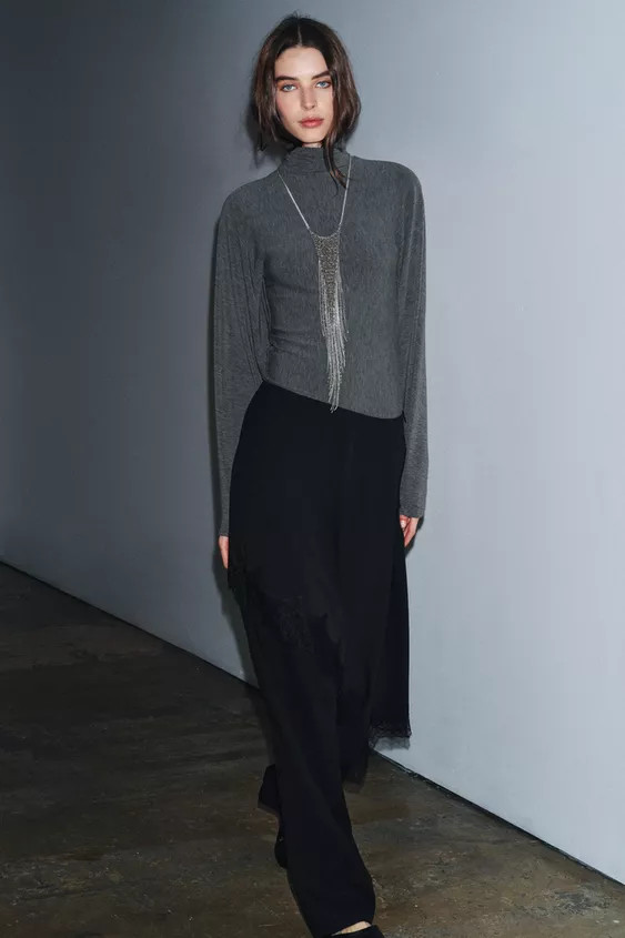 ASYMMETRIC LACE SKIRT ZW COLLECTION | Zara UK