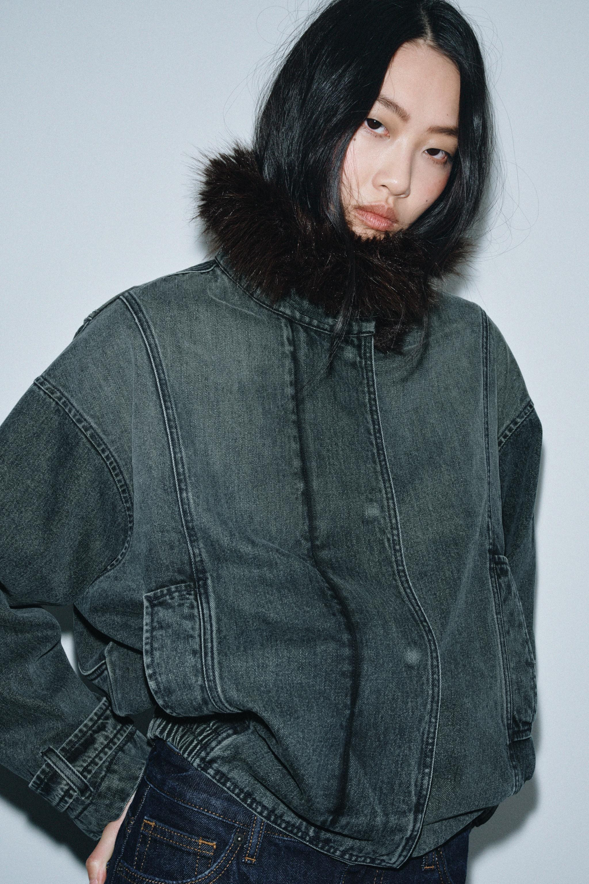 ZW COLLECTION DENIM BOMBER JACKET | Zara UK