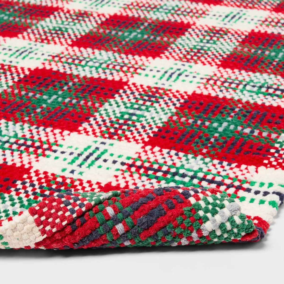 20"x30" Woven Plaid Christmas Bath Rug Red/Green - Threshold™ | Target