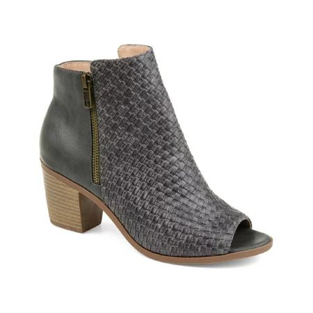 Journee Collection Womens Pilar Faux Leather Peep-Toe Heels Gray 9 Medium (B M) | Walmart (US)