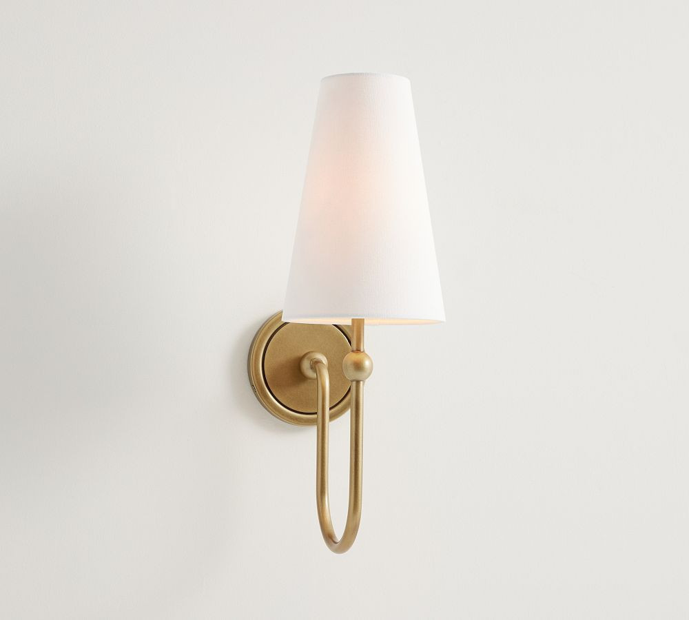Palmer Swoop Arm 18"" Sconce, Vintage Brass | Pottery Barn (US)
