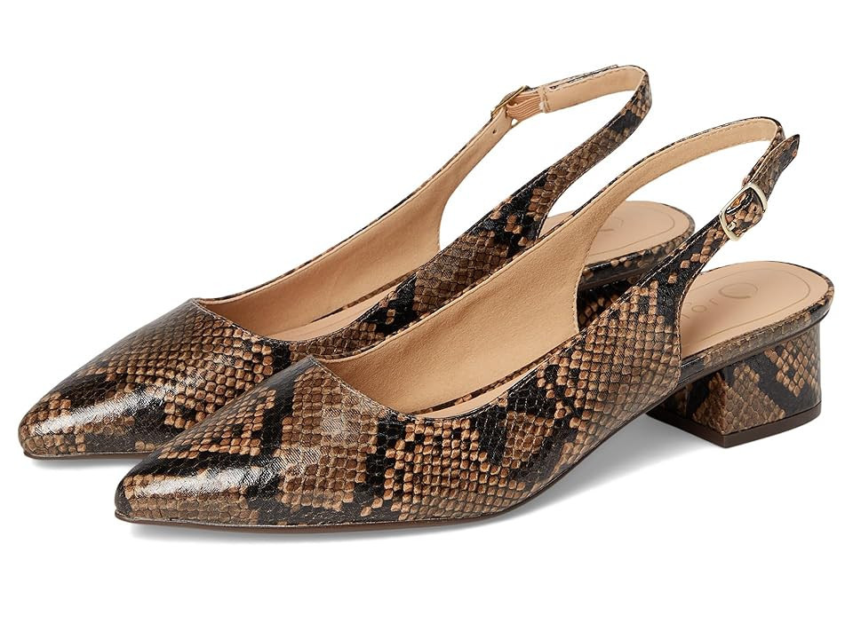 Journee Collection Sylvia Pumps High Women's Heels Snake/Brown : 9.5 M, Faux Leather | Zappos