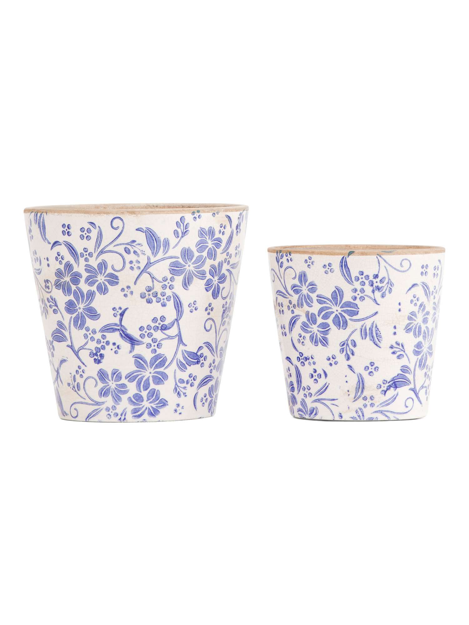 2pc Floral Ceramic Indoor Planter Set | TJ Maxx